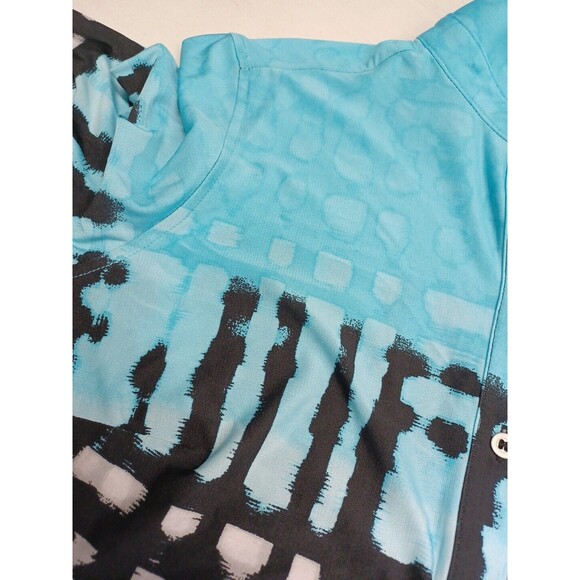 Nygard Tunic Blue button Down Shirt Top Long Roll Tab PM/M - Picture 6 of 9